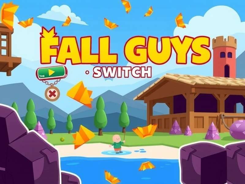 Fall Guys gameplay on Nintendo Switch in handheld mode