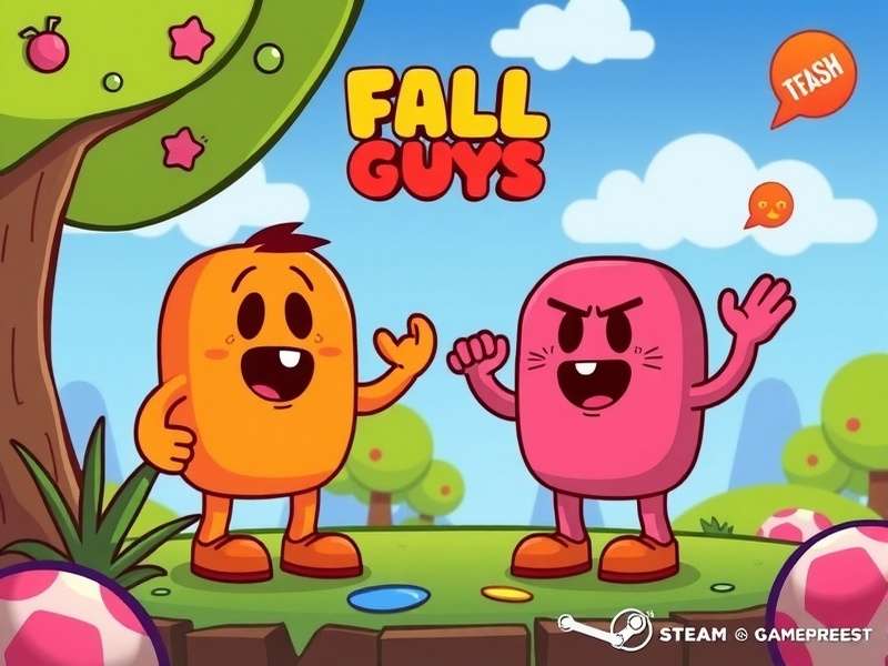 Fall Guys gameplay on Steam showing colorful obstacles