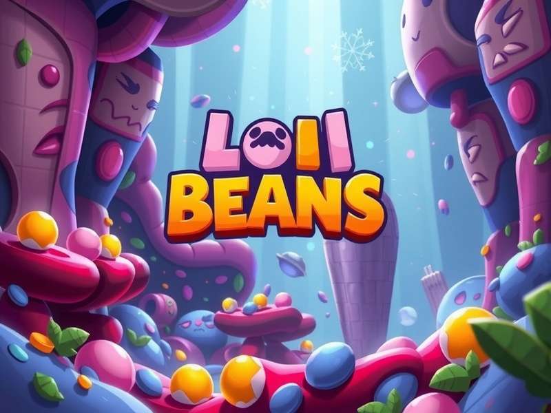 Lol Beans IO gameplay screenshot showing colorful beans racing