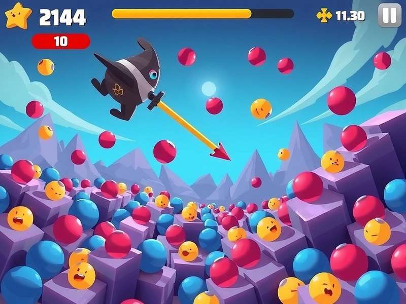 Colorful abstract representation of Fall Guys beans competing