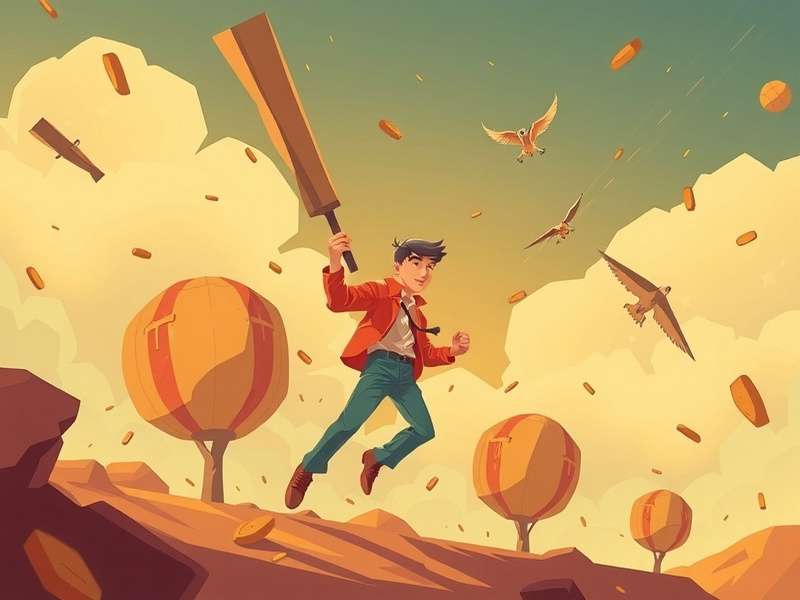 Concept art for a potential Fall Guys movie showing bean characters in a cinematic scene