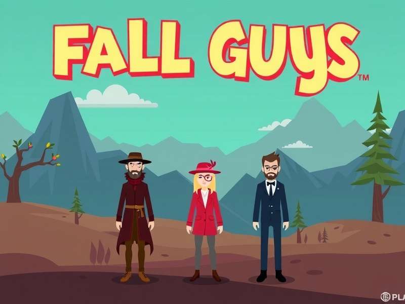 Fall Guys colorful characters running on a PlayStation 4 screen