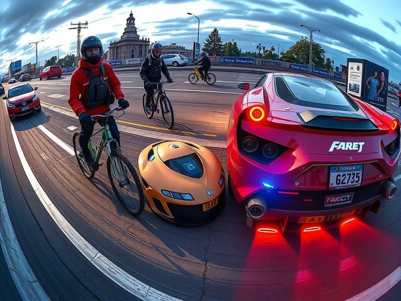 A wide panoramic view of multiple Fall Guys rounds happening simultaneously, showcasing vibrant colors and diverse obstacles.