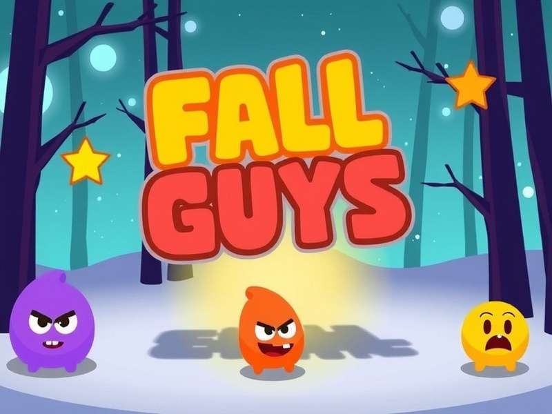 Fall Guys characters racing through colorful obstacle course
