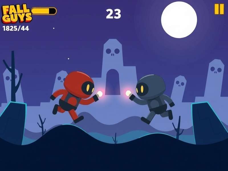 Fall Guys PC gameplay with keyboard controls highlighted