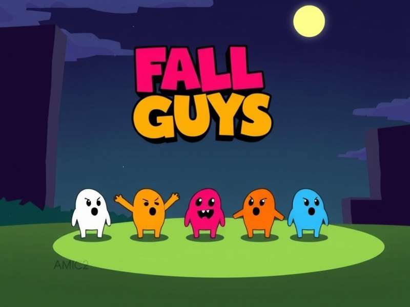 Fall Guys character in mid-air with dynamic motion blur