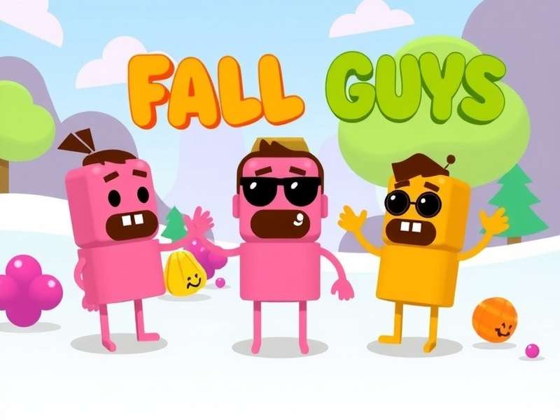 Fall Guys character falling with a frustrated player at computer