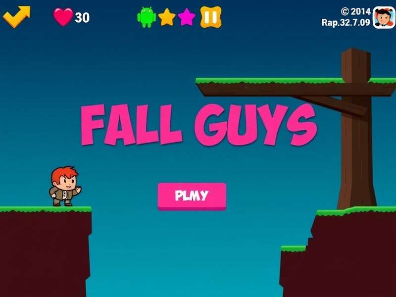 Colorful gaming setup with Fall Guys characters on multiple screens