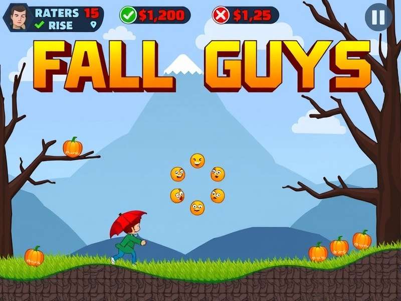 Colorful Fall Guys characters racing through an obstacle course