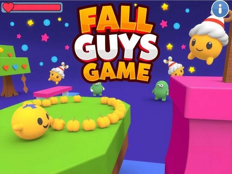 Fall Guys Key Art showing colorful bean characters on chaotic obstacle courses