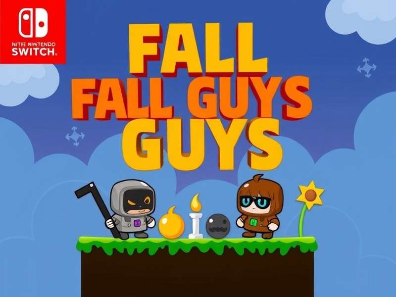 Fall Guys characters playing on a Nintendo Switch screen