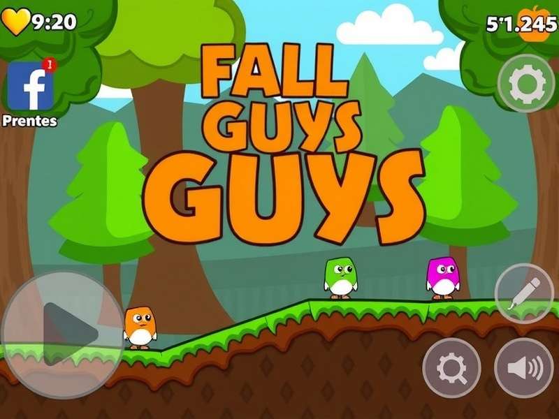 Fall Guys 2025 gameplay screenshot showing colorful characters and obstacles