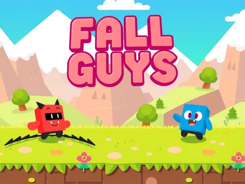 Fall Guys characters racing on a colorful obstacle course on Nintendo Switch