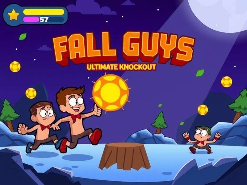 Fall Guys characters competing in a colorful obstacle course