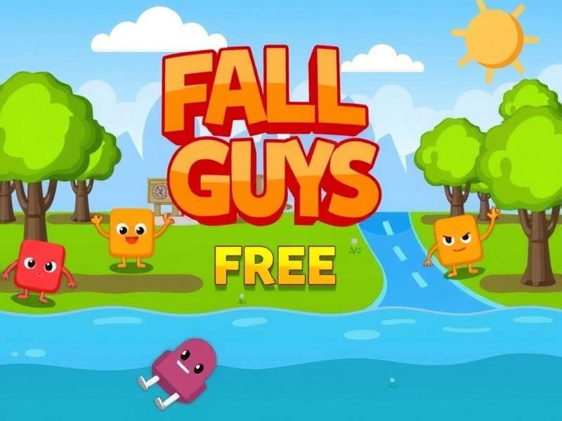 Colorful gaming scene representing Fall Guys chaotic fun