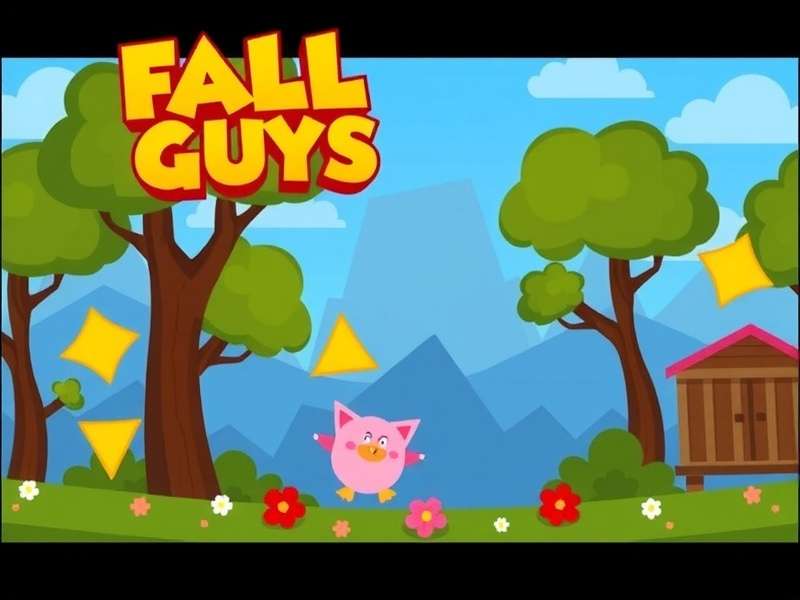 Fall Guys colorful characters racing on PC screen