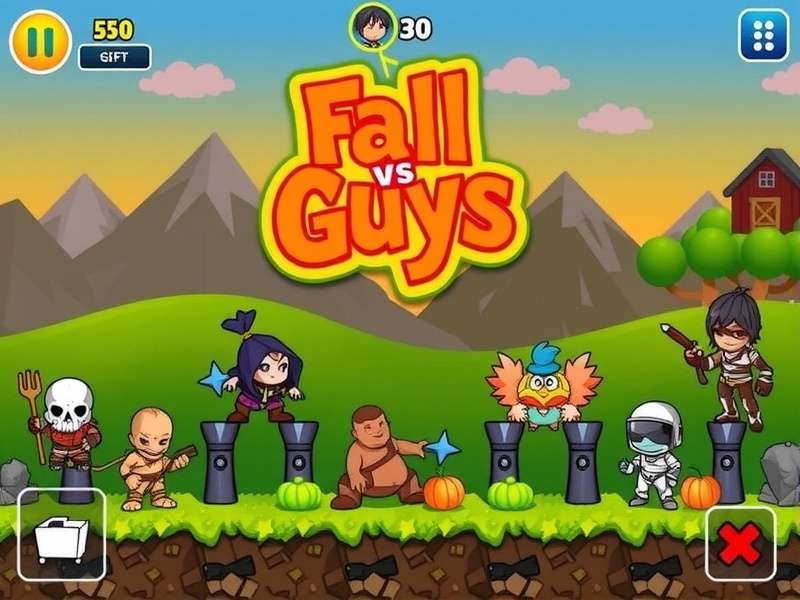 Side-by-side comparison of Fall Guys gameplay on a high-end gaming PC and a modern smartphone