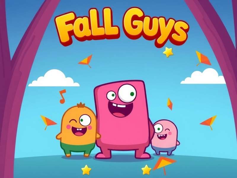 Fall Guys characters performing music on a virtual stage