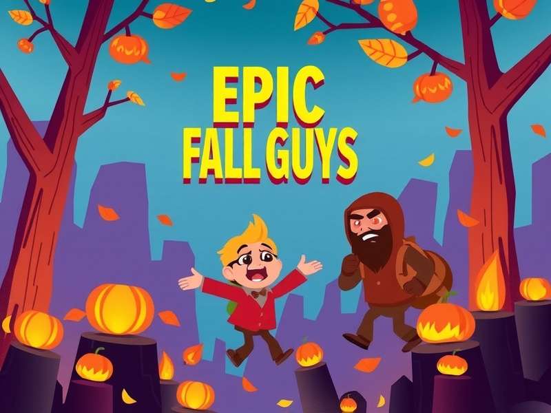 Colorful abstract representation of Fall Guys chaotic gameplay with beans running