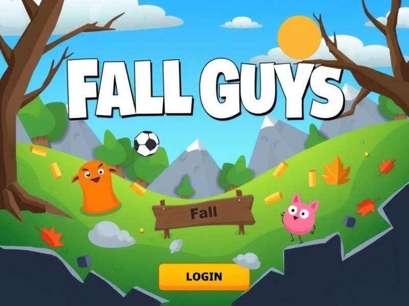 Fall Guys characters jumping in a colorful game scene