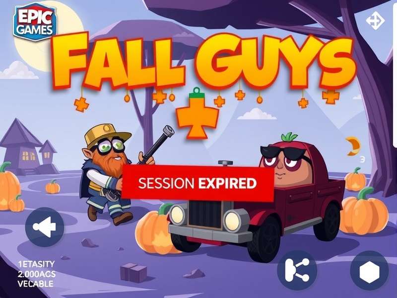 Fall Guys character looking confused next to an Epic Games login error message on screen