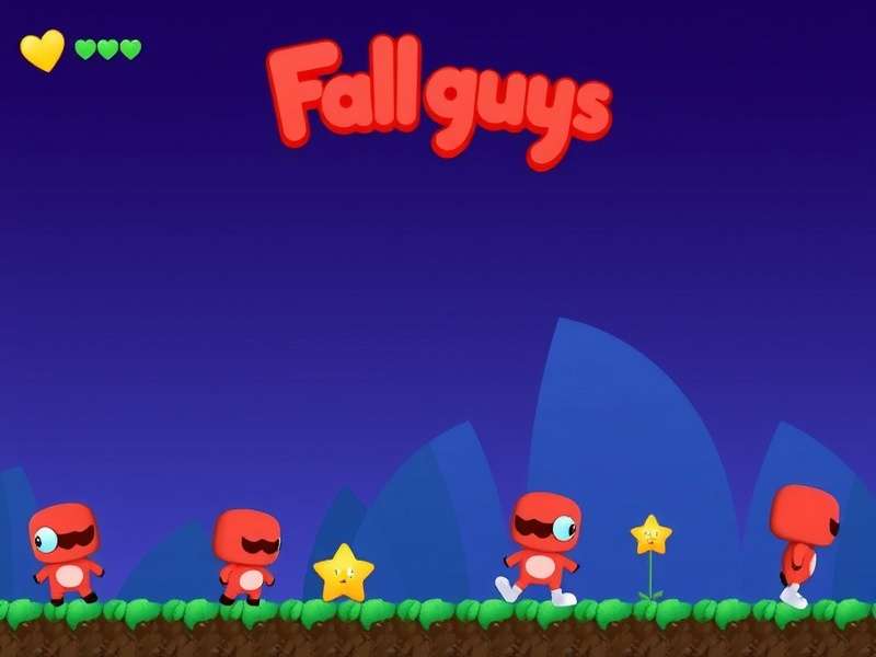 Fall Guys characters racing on a colorful obstacle course, showcasing Switch and PC gameplay