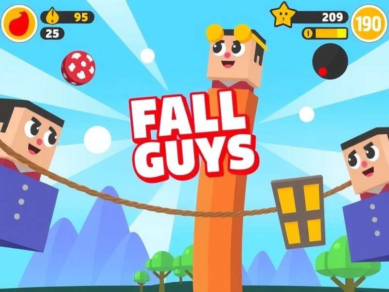 Fall Guys gameplay on Nintendo Switch showing colorful characters in a race