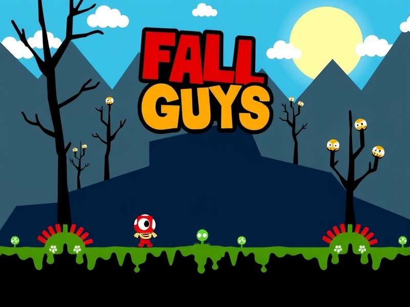 Fall Guys gameplay on laptop showing colorful characters in obstacle course