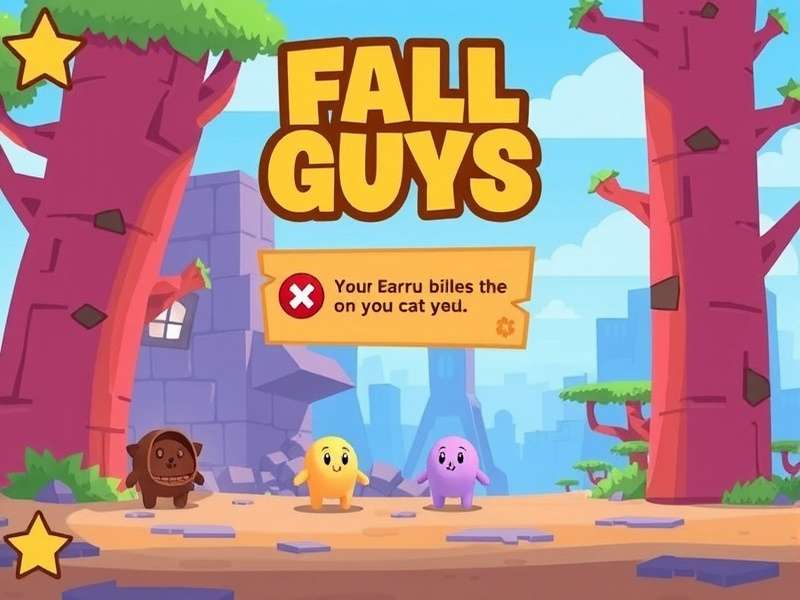 Visual guide showing common Fall Guys error codes on Nintendo Switch screen