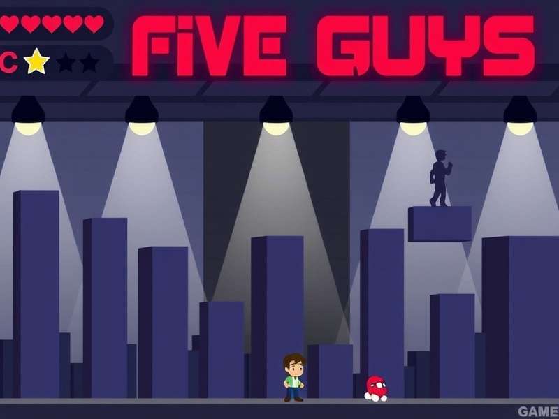 The Five Guys characters from Fall Guys posing together