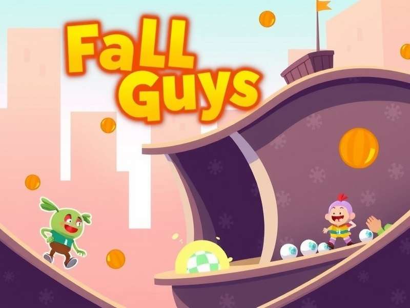 Colorful gaming setup with Fall Guys on a PC monitor