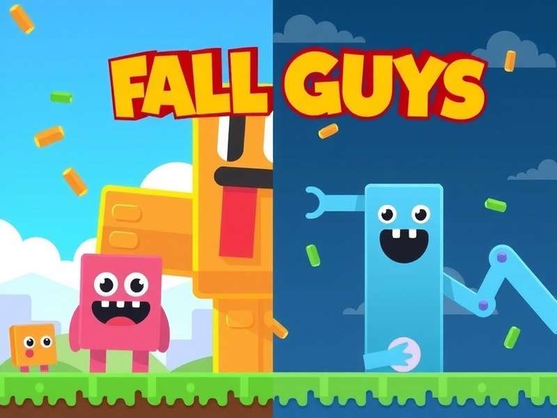 Two players playing Fall Guys split screen on Nintendo Switch