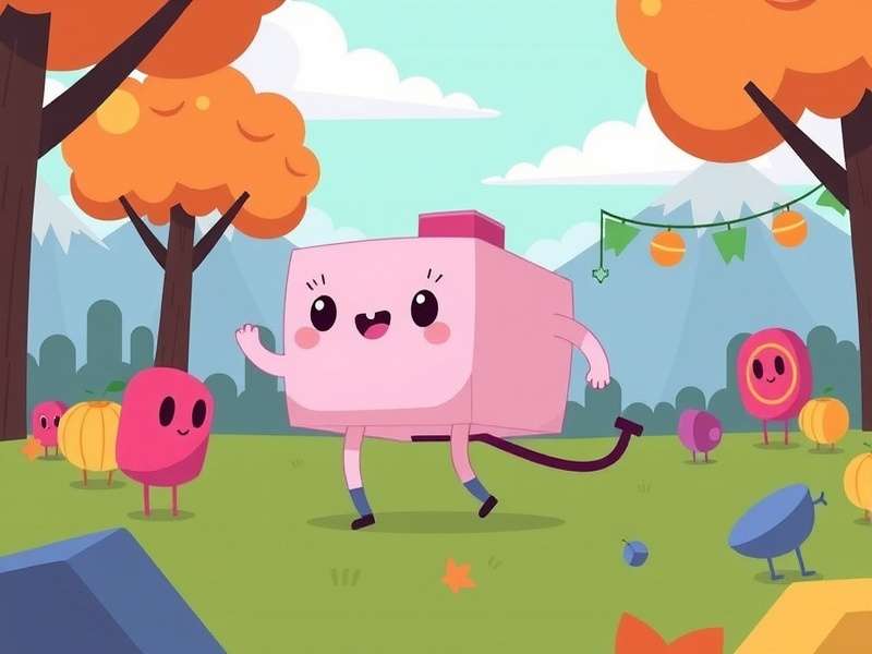 Screenshot from the Fall Guys official trailer showing colorful characters racing