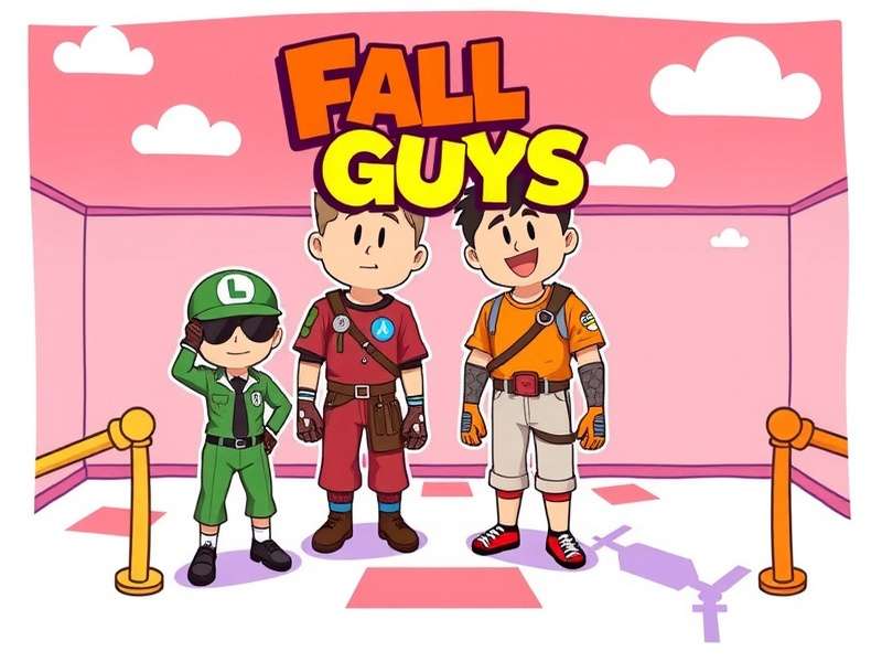 Fall Guys characters celebrating on Nintendo Switch screen with crossplay icons