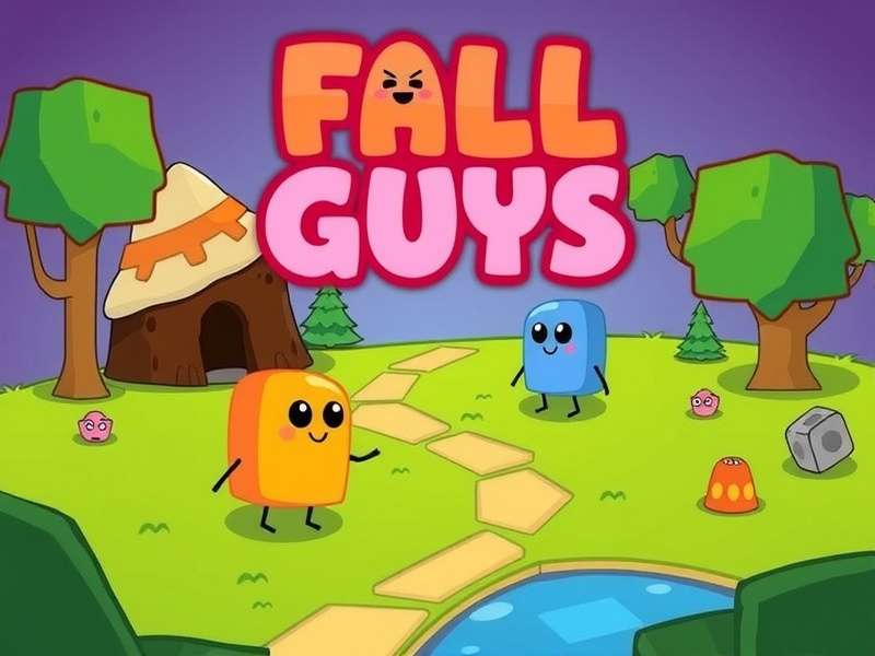 Fall Guys gameplay scene with colorful characters