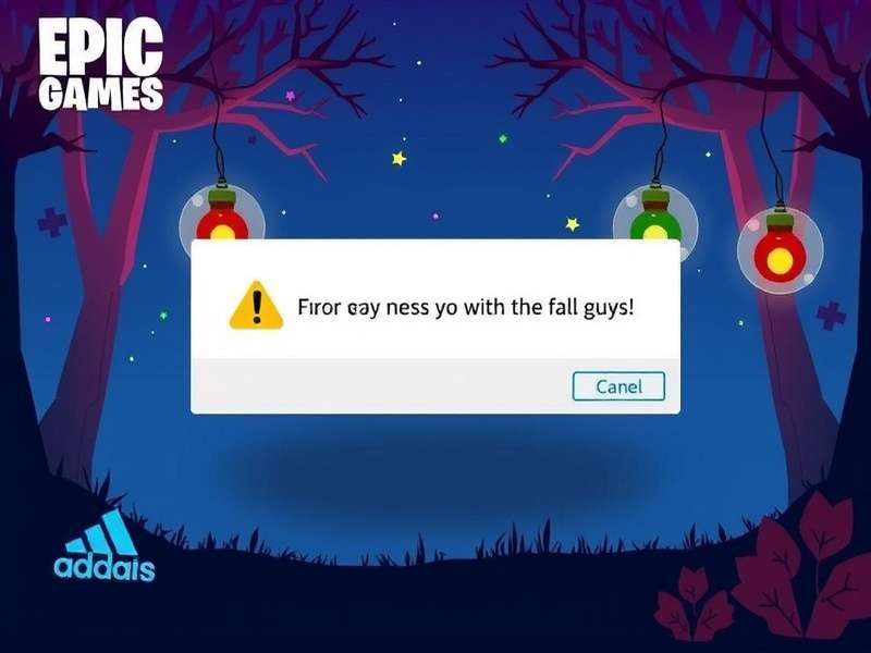 Epic Games Account Error Fall Guys – error screen with troubleshooting overlay