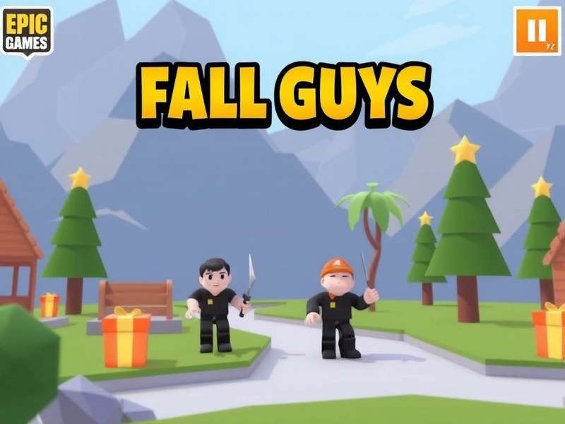 Fall Guys game running on a laptop screen with Epic Games interface