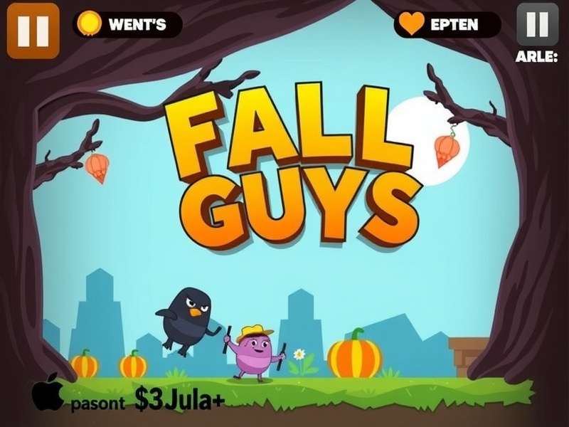 Fall Guys Mobile gameplay screenshot showing colorful beans on a chaotic obstacle course with slime and platforms
