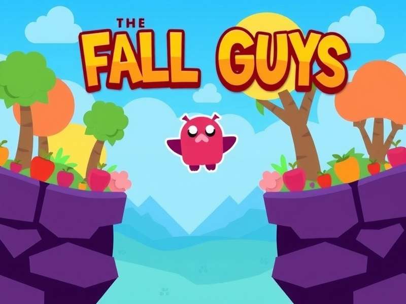 Fall Guys iOS download guide banner showing iPhone with Fall Guys gameplay