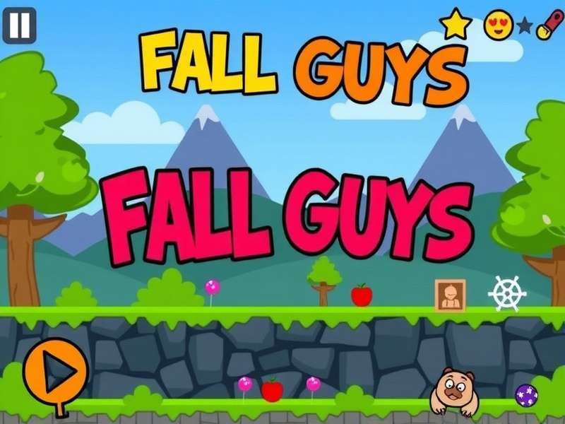 Fall Guys mobile gameplay on smartphone showing colorful beans and obstacle course