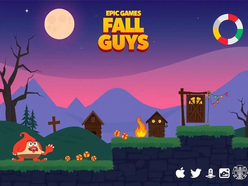 Fall Guys chaotic battle royale arena with colorful beans and obstacles